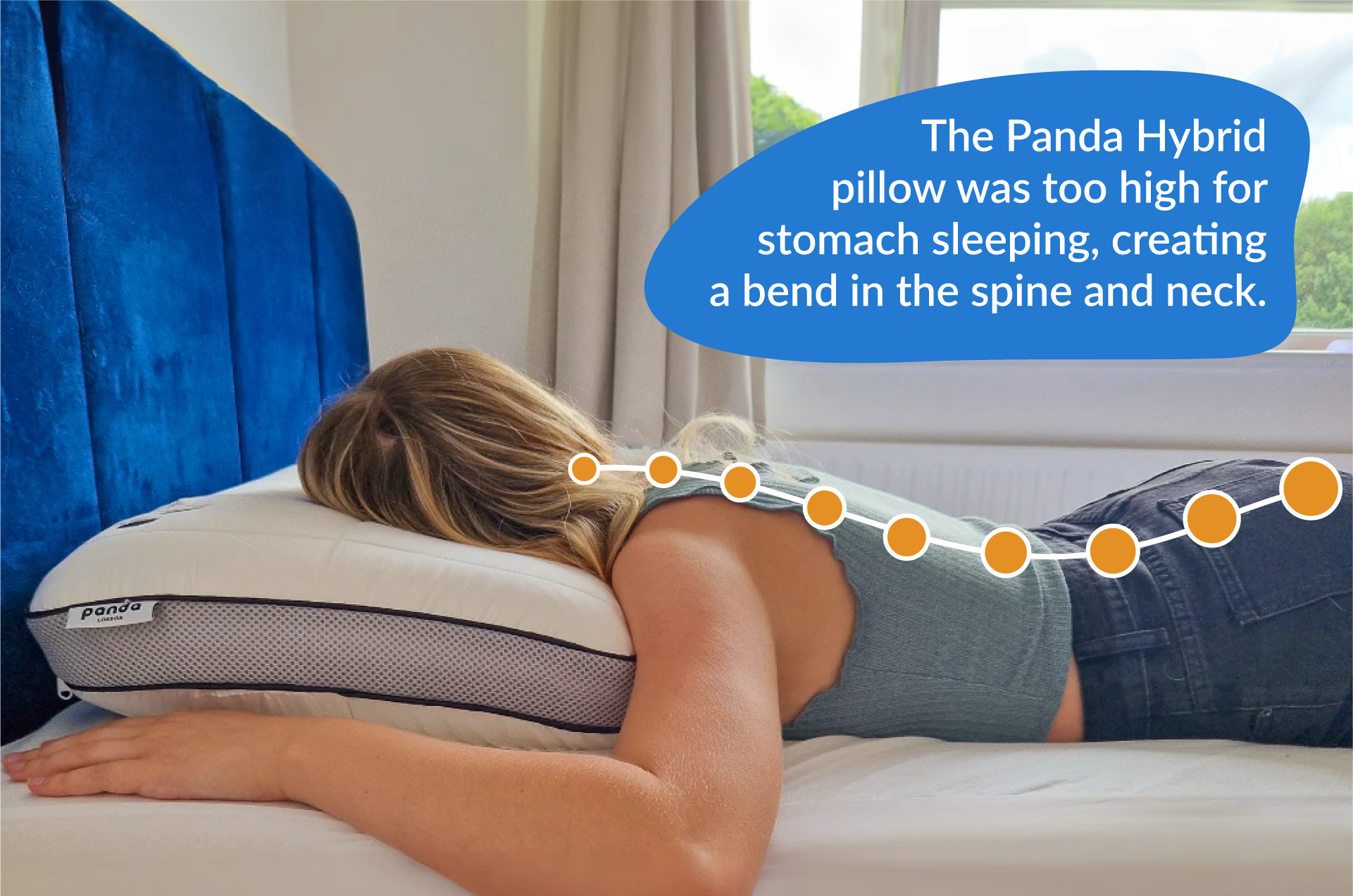 Stomach sleeping on Panda Hybrid pillow